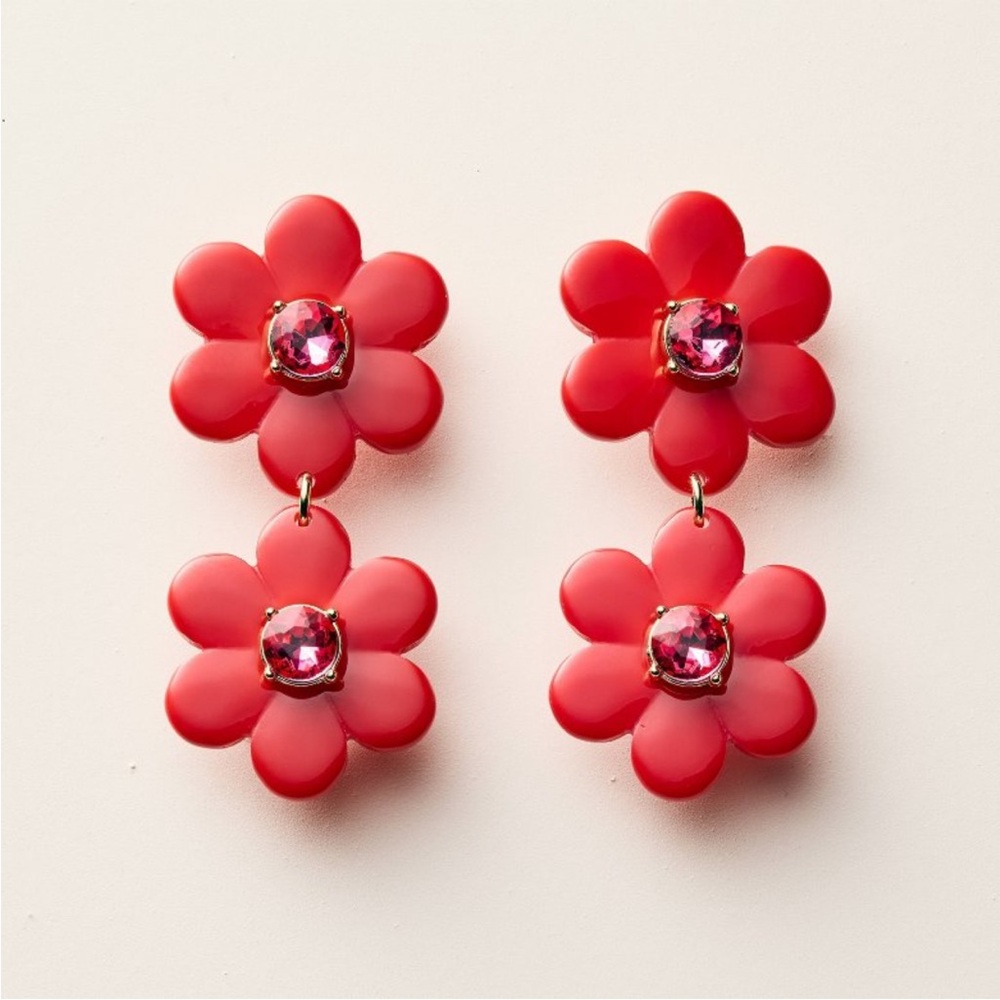 kate spade x Target Red Floral Linear Earrings